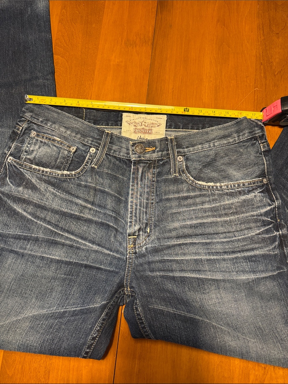 Big Star Men's Dark Blue Straight Jeans with Signature Pocket Stitch - Picture 4 of 7